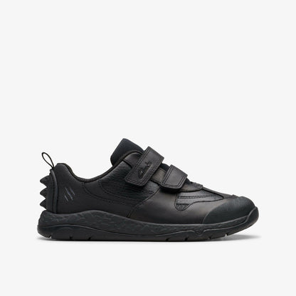 Steggy 2 Pace Kid Black Leather - Clarks Smart Buy