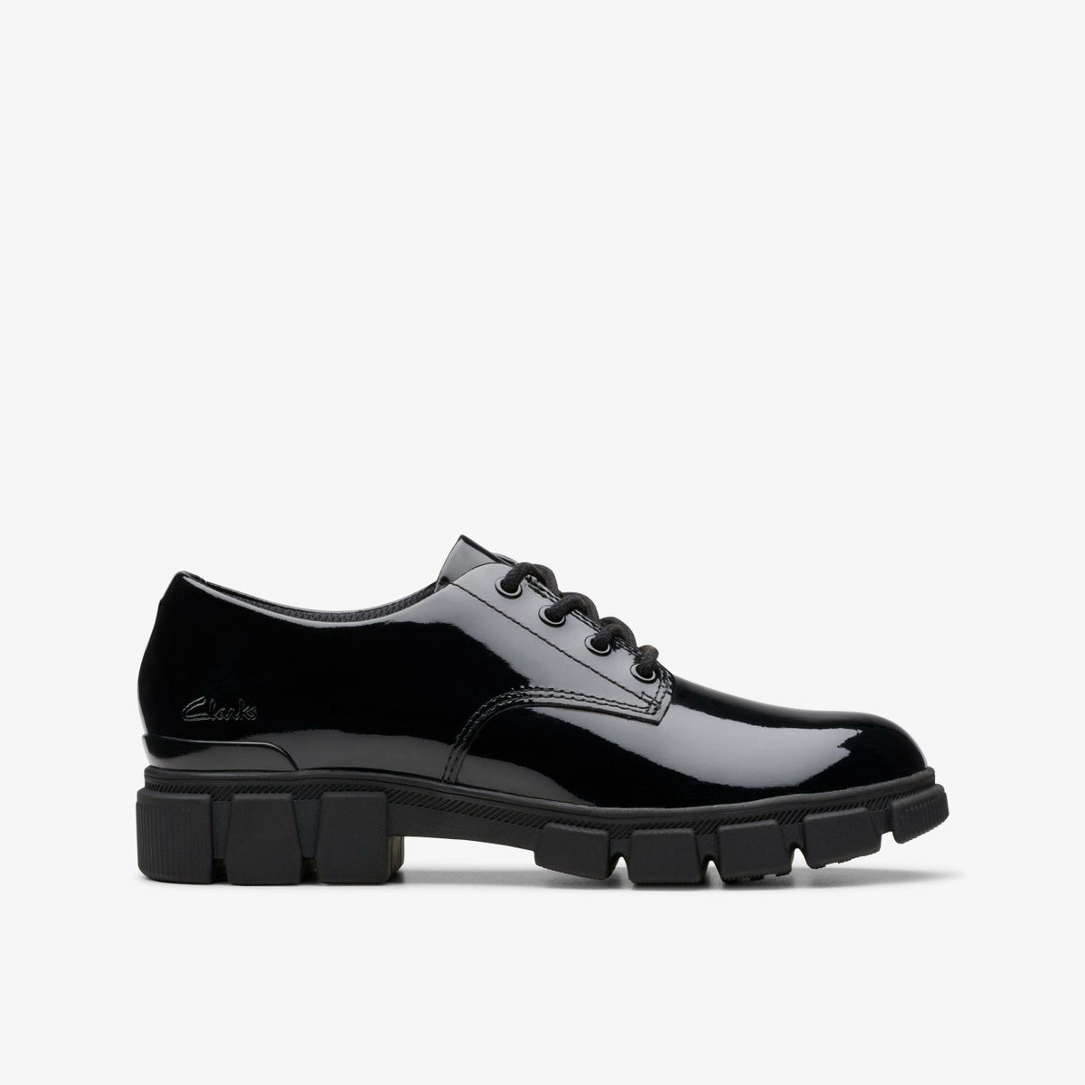 Evyn Lace Kid Black Patent - Clarks Discount