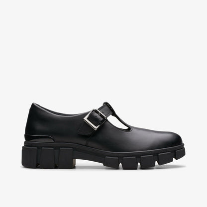 Evyn Bar Youth Black Leather - Clarks Sale