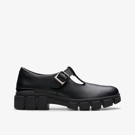Evyn Bar Youth Black Leather - Clarks Sale