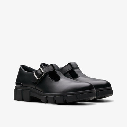 Evyn Bar Youth Black Leather - Clarks Sale