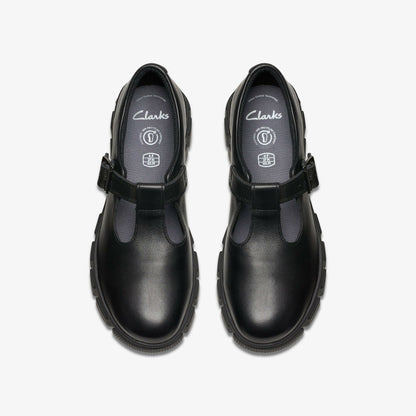 Evyn Bar Youth Black Leather - Clarks Sale