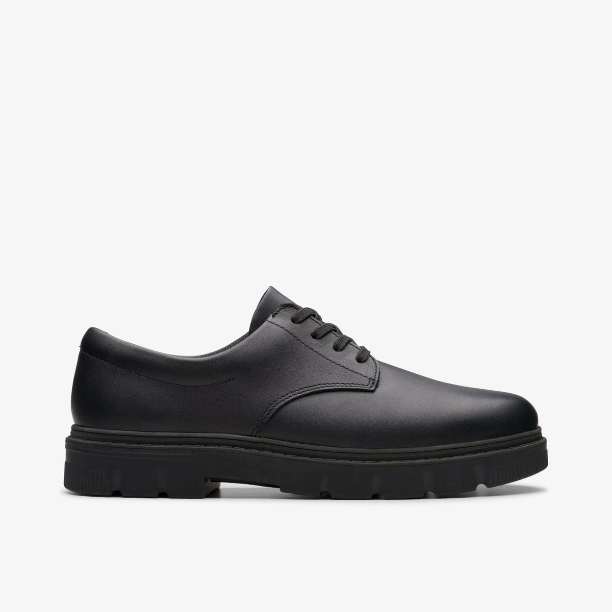 Lorcam Loop Youth Black Leather - Clarks Special Offer