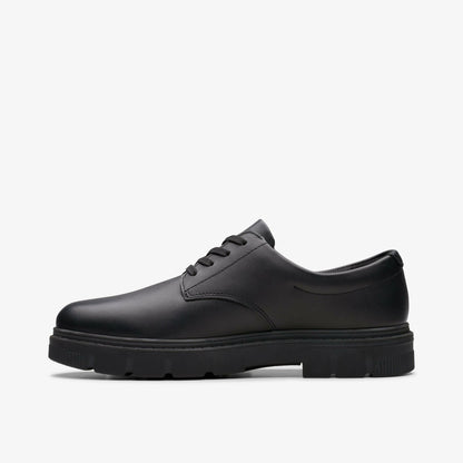 Lorcam Loop Youth Black Leather - Clarks Special Offer