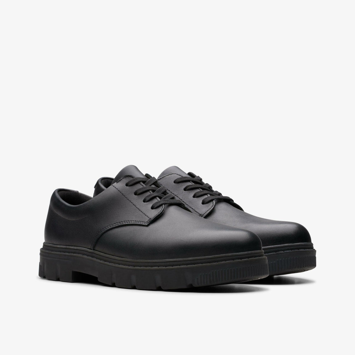 Lorcam Loop Youth Black Leather - Clarks Special Offer