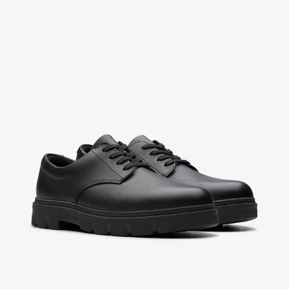 Lorcam Loop Youth Black Leather - Clarks Special Offer