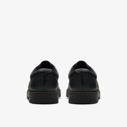 Lorcam Loop Youth Black Leather - Clarks Special Offer