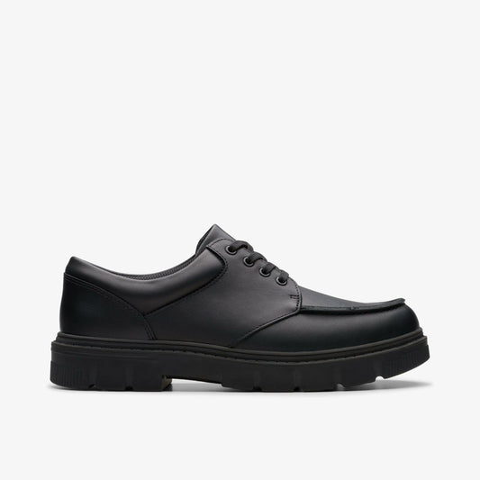 Lorcam Edge Youth Black Leather - Clarks Premium