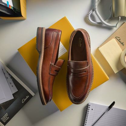 Aldwin Step Loafer Mid Tan Leather - Clarks Top Pick