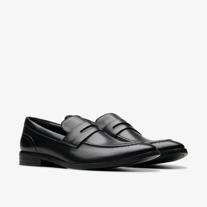 Brandon Step Loafer Black Leather - Clarks Great Value