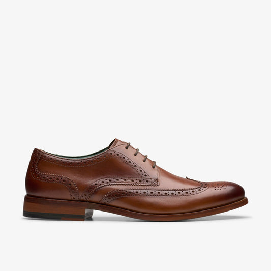 Craft James Tip Brogue Mid Tan Leather - Clarks Recommended