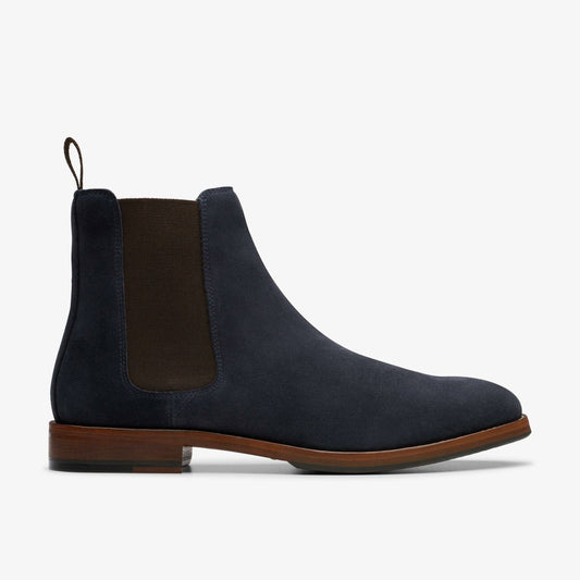 Craft James Top Chelsea Boot Navy Suede - Clarks Sale