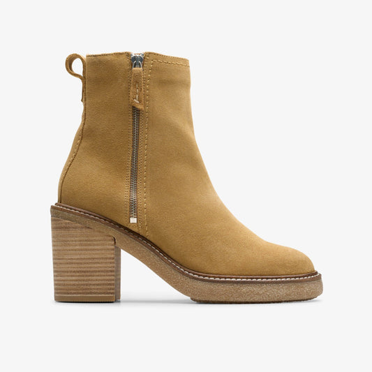 Cassiano Zip Ankle Boot Light Tan Suede - Clarks Discount