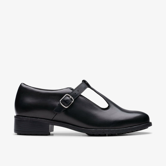 Havisham Bar Black Leather - Clarks Discount