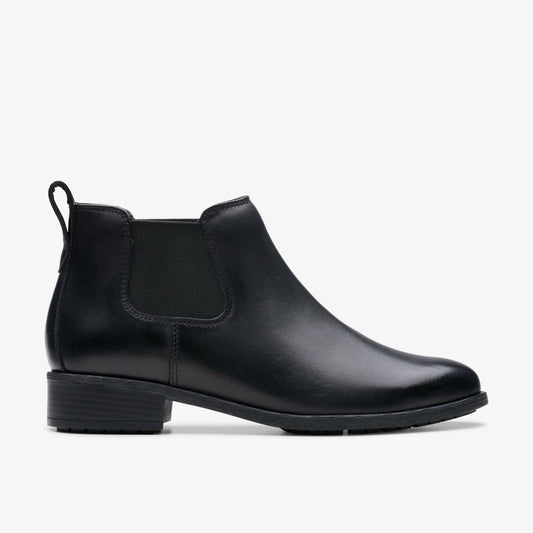 Havisham Top Ankle Boot Black Leather - Clarks Quality
