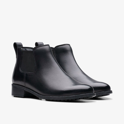 Havisham Top Ankle Boot Black Leather - Clarks Quality