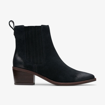 Morzine Top Ankle Boot Black Suede - Clarks Discount