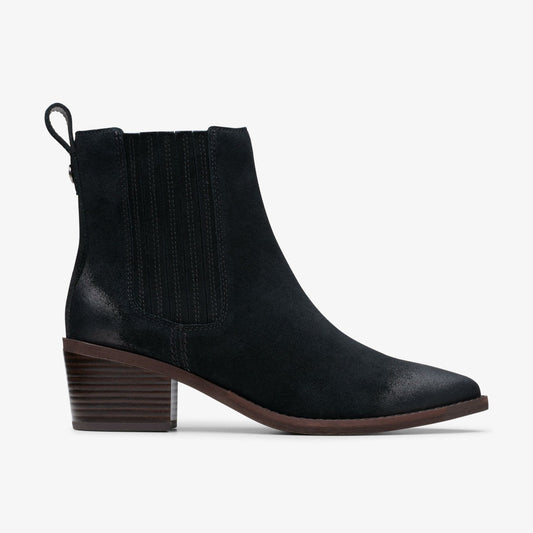 Morzine Top Ankle Boot Black Suede - Clarks Discount