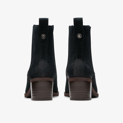 Morzine Top Ankle Boot Black Suede - Clarks Discount