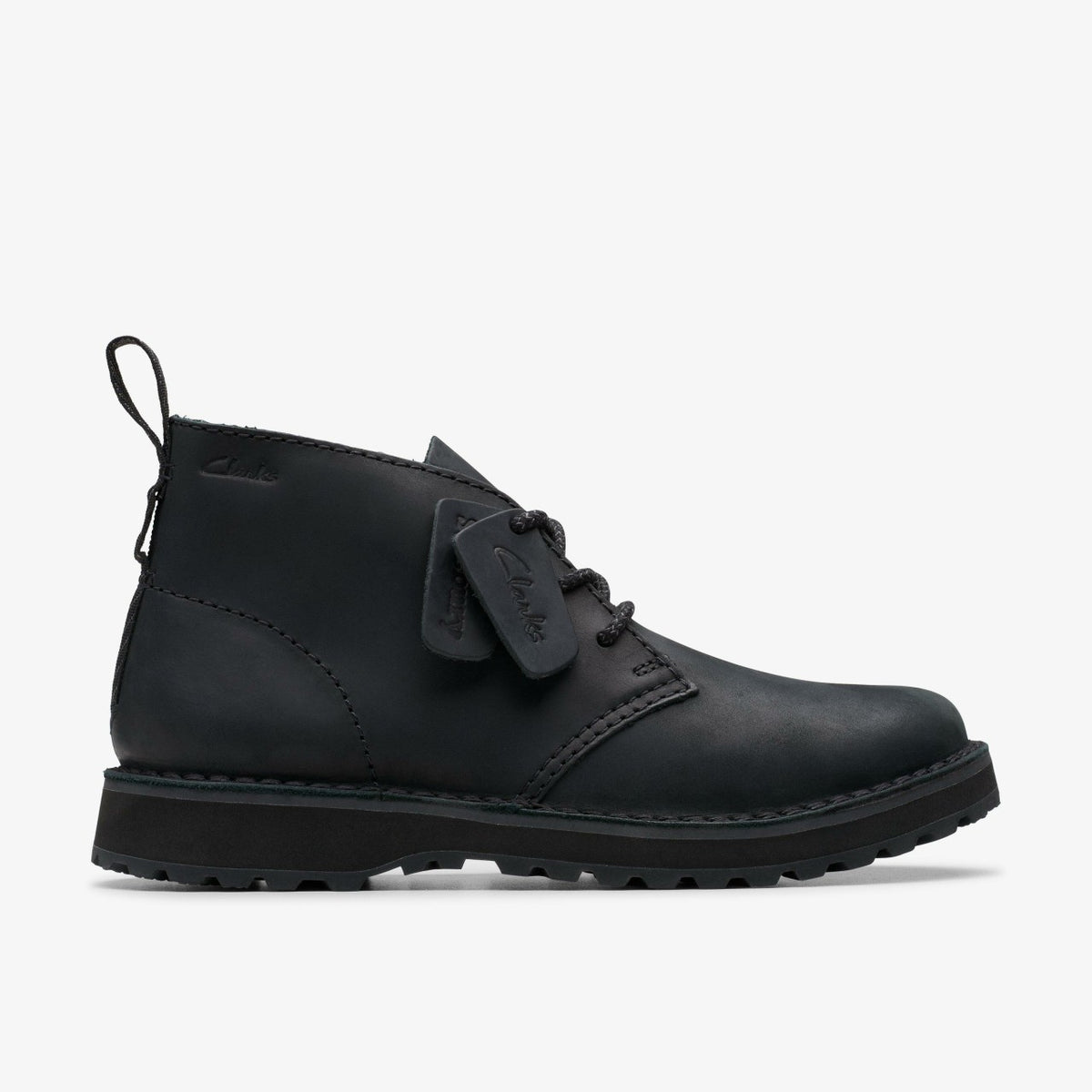 Solsbury Desert Boot Black Leather - Clarks Premium