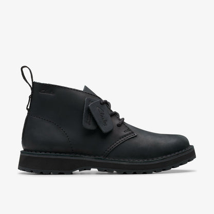 Solsbury Desert Boot Black Leather - Clarks Premium
