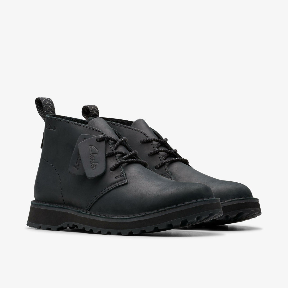 Solsbury Desert Boot Black Leather - Clarks Premium