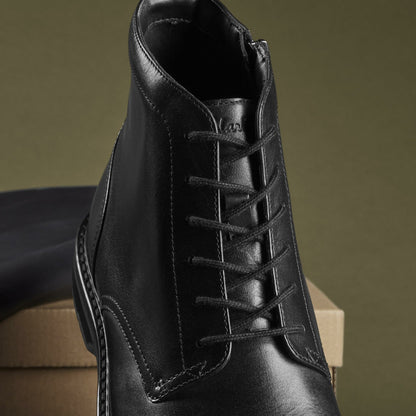 Aldwin Cap Black Leather - Clarks Popular