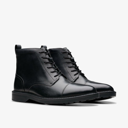 Aldwin Cap Black Leather - Clarks Popular