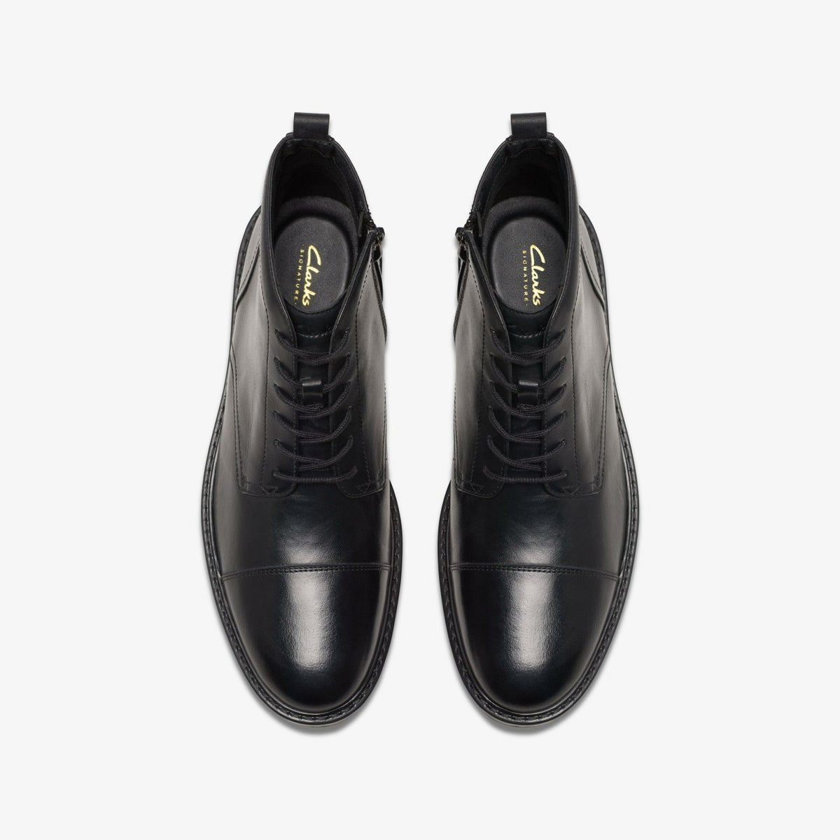 Aldwin Cap Black Leather - Clarks Popular