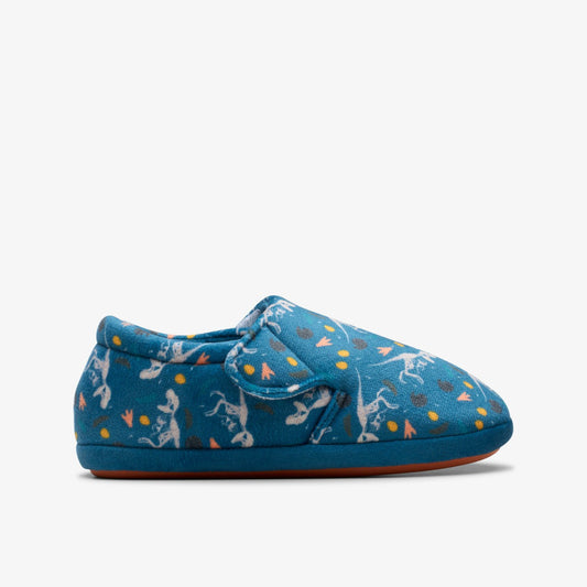 Fluffy Snug Kid Blue Print - Clarks Trusted