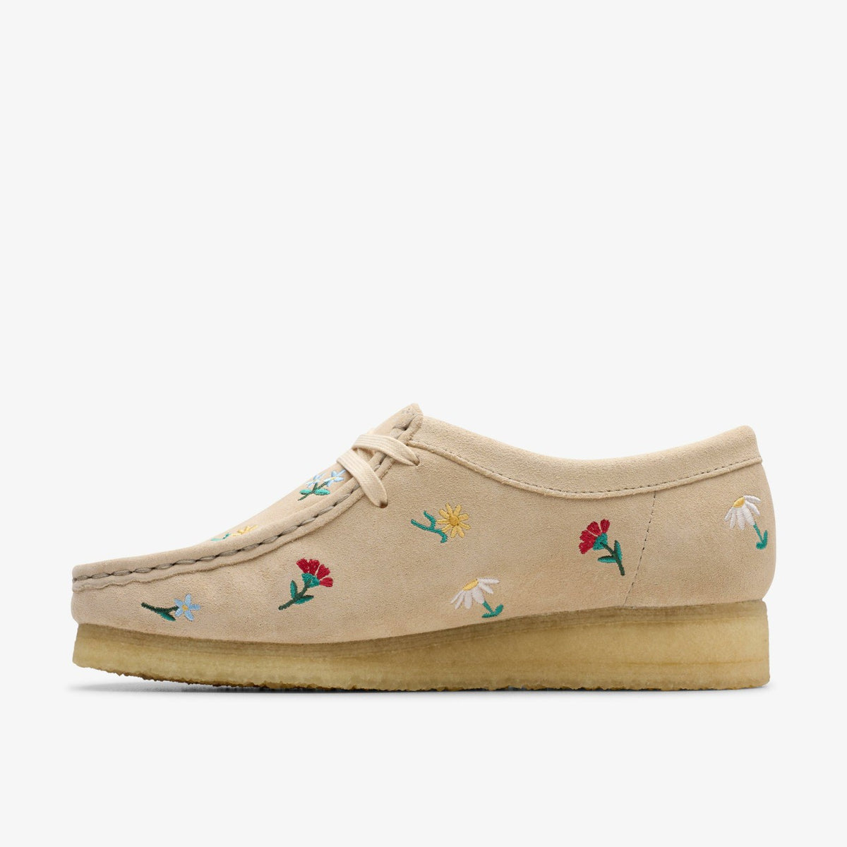Wallabee Taupe Embroidery - Clarks Latest