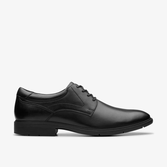 Eldredge Plain Black Leather - Clarks Smart Buy