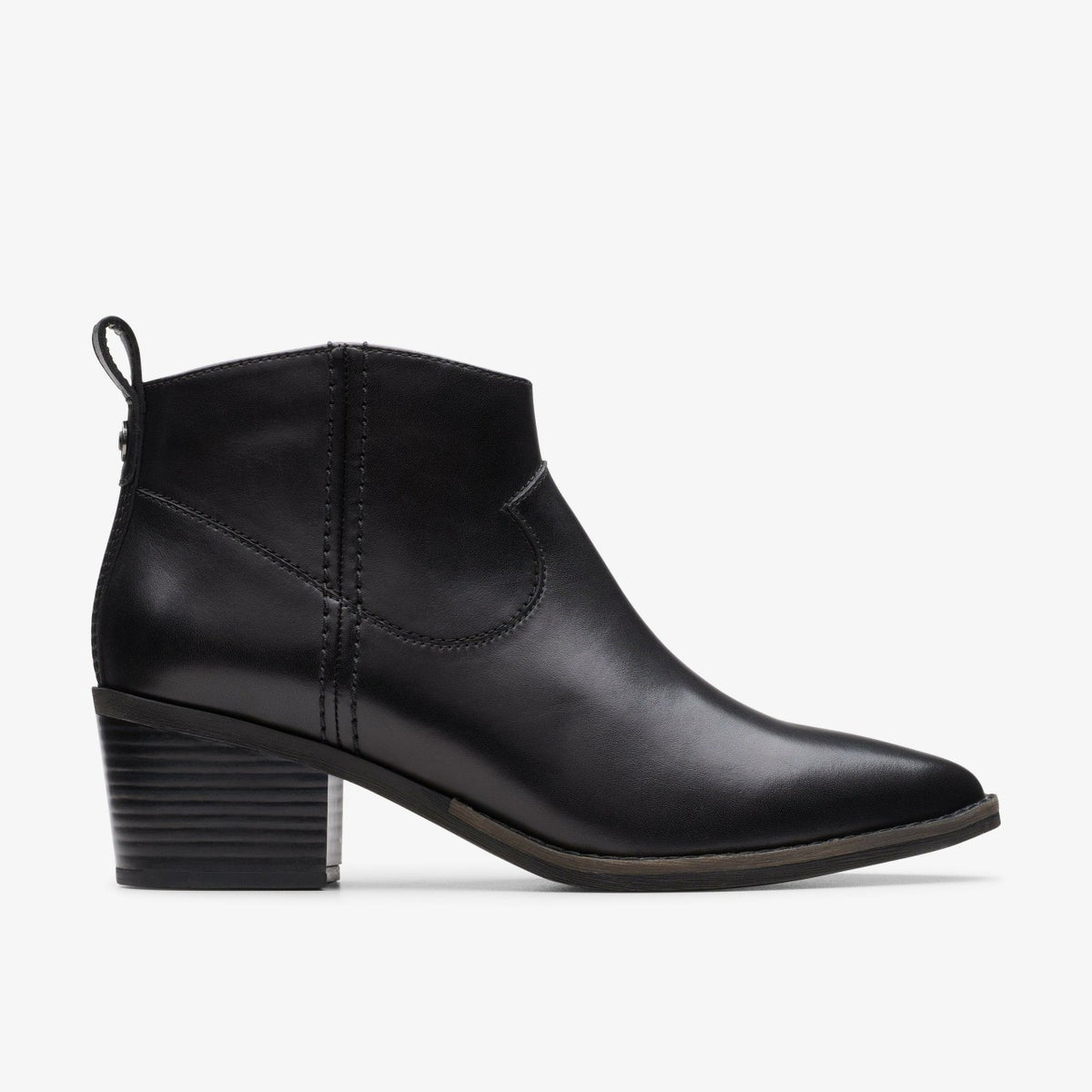 Morzine Sky Ankle Boot Black Leather - Clarks Trusted