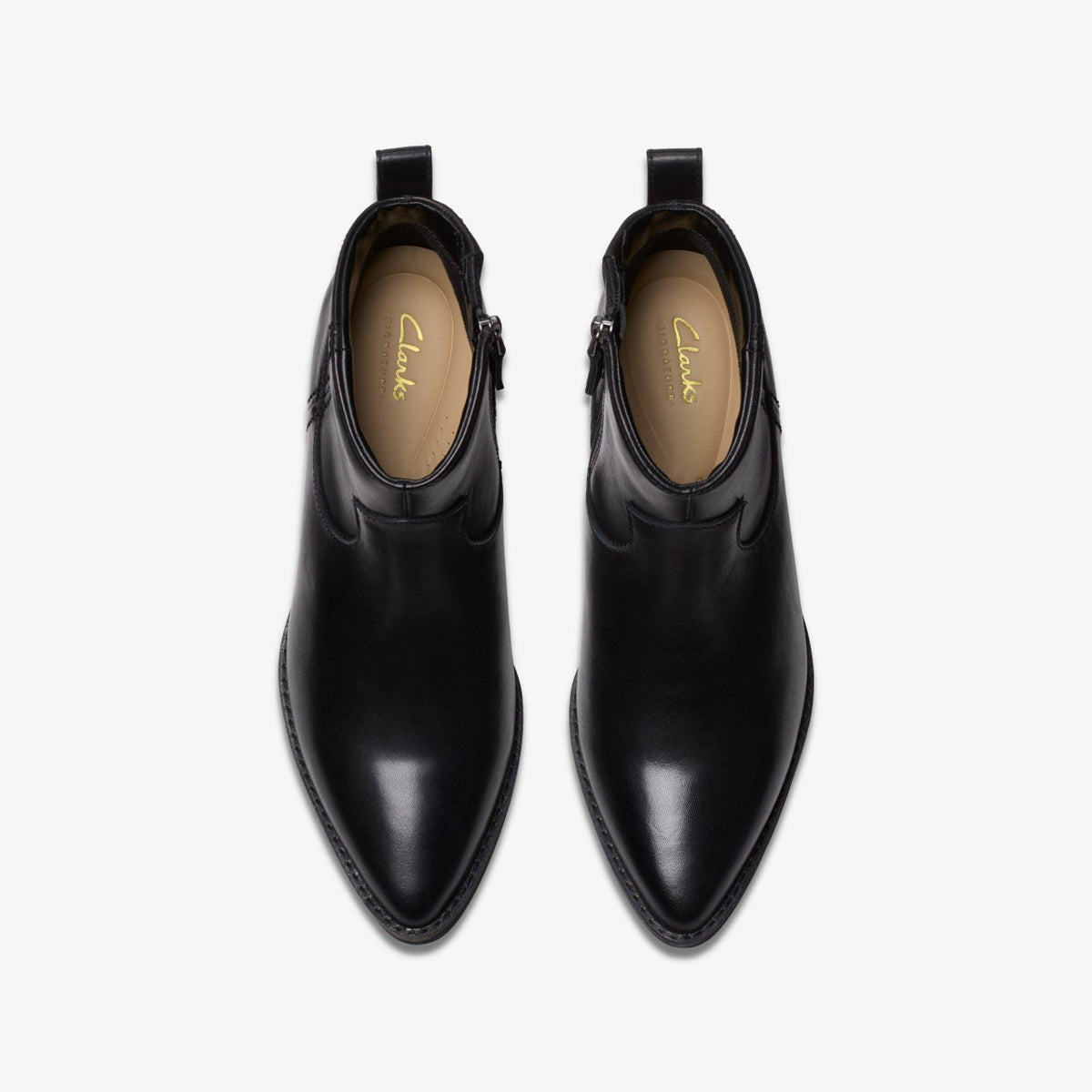 Morzine Sky Ankle Boot Black Leather - Clarks Trusted