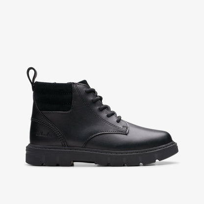 Lorcam Trail Kid Black Leather - Clarks Latest