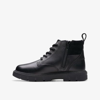 Lorcam Trail Kid Black Leather - Clarks Latest