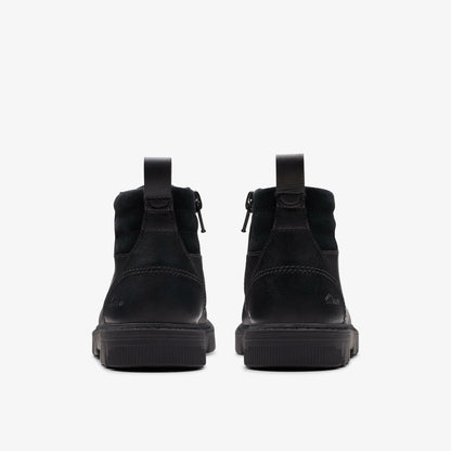Lorcam Trail Kid Black Leather - Clarks Latest