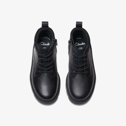 Lorcam Trail Kid Black Leather - Clarks Latest