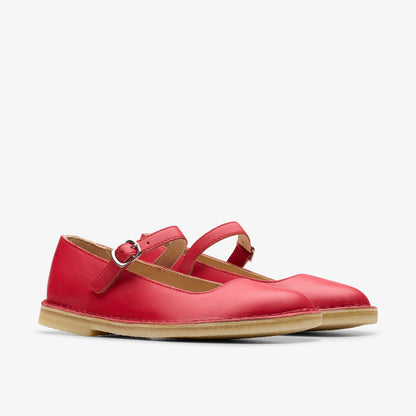 Desert Jane Red Leather - Clarks Signature