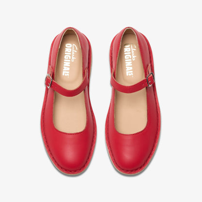 Desert Jane Red Leather - Clarks Signature