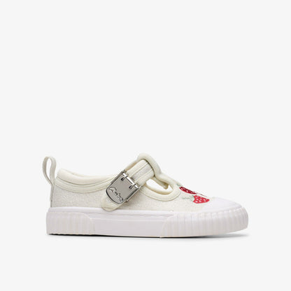 Foxing Berry Toddler Silver Fabric - Clarks Exclusive