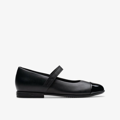 Finja Gem Older Black Leather - Clarks Essential