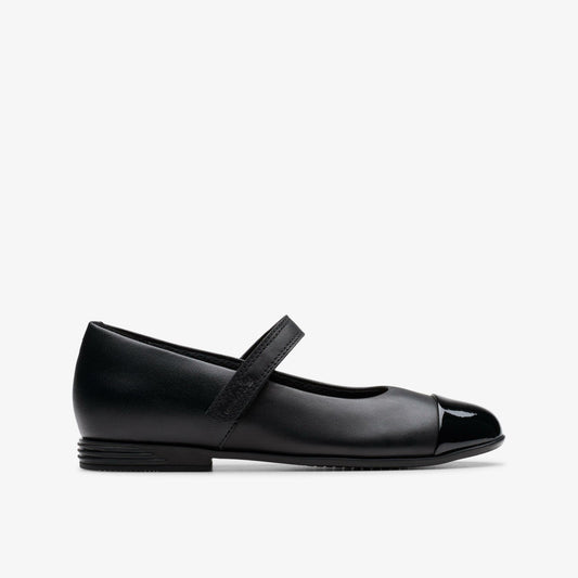 Finja Gem Older Black Leather - Clarks Essential