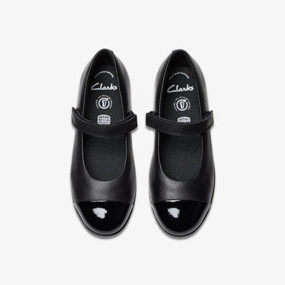 Finja Gem Older Black Leather - Clarks Essential