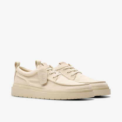 Polden Moc Off White Canvas - Clarks Trusted