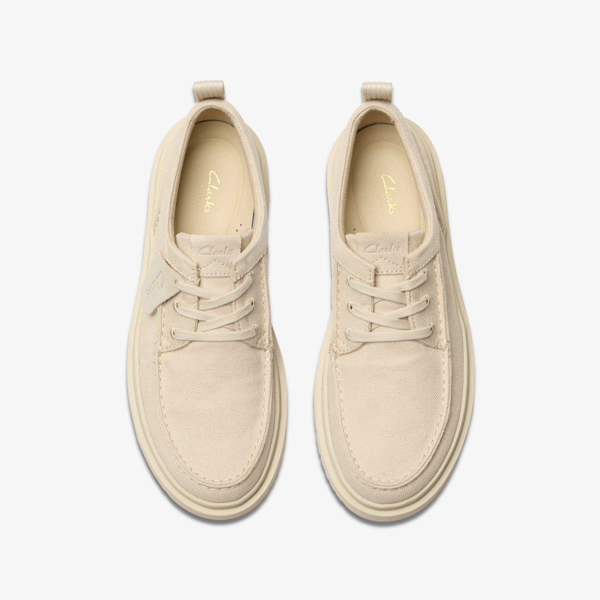 Polden Moc Off White Canvas - Clarks Trusted