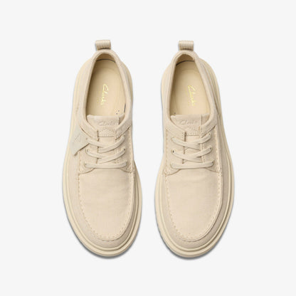 Polden Moc Off White Canvas - Clarks Trusted