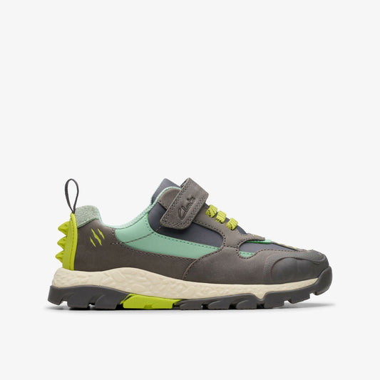 Steggy 2 Park Kid Grey/Green - Clarks Exclusive