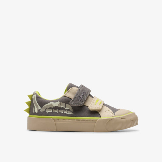 Foxing Stomp Toddler Grey Canvas - Clarks Trusted