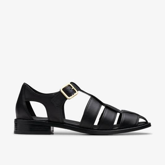 Hana Sun Black Leather - Clarks New